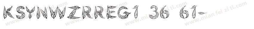 KSYNWZRREG1 36 61字体转换